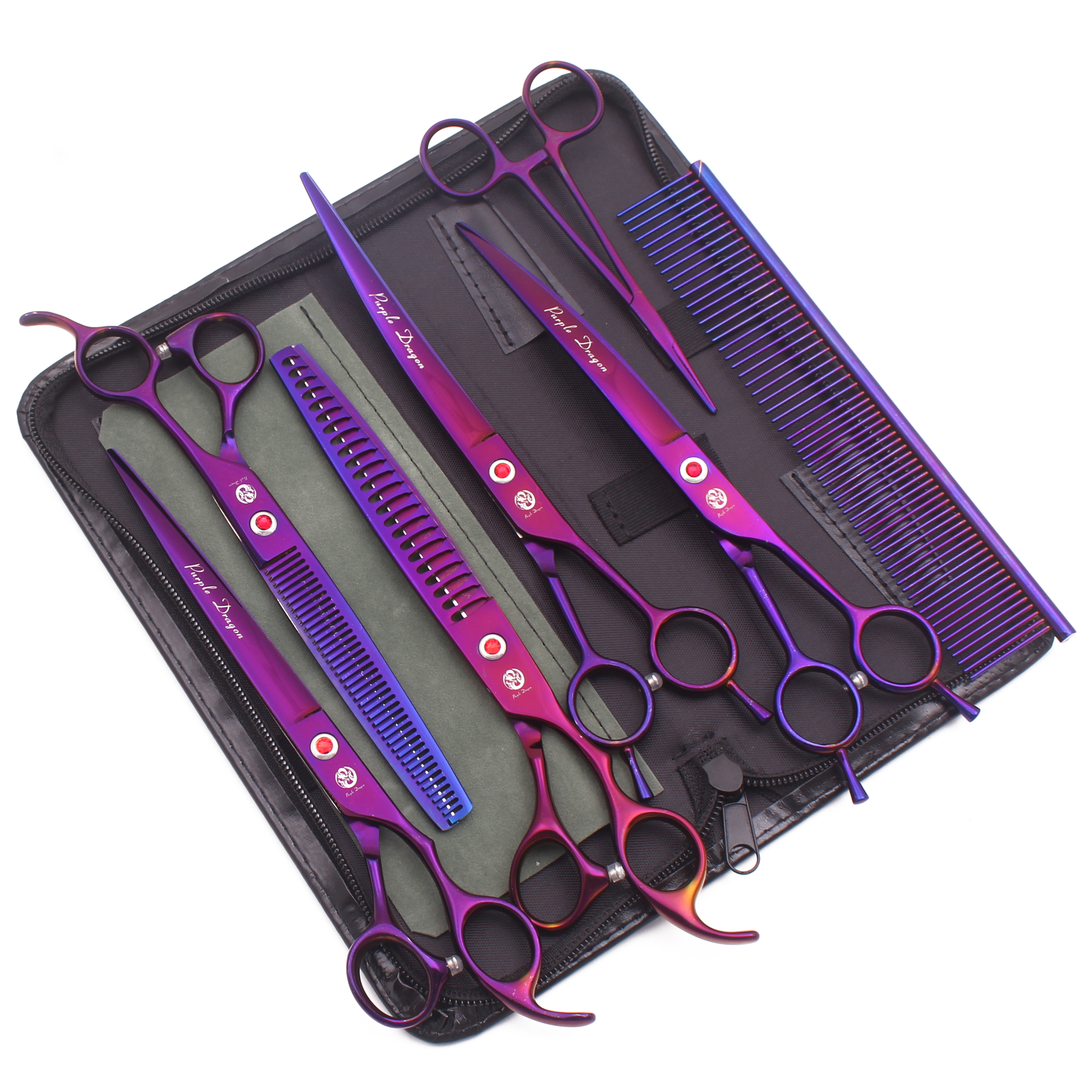 Trimming Scissor Set - Purple Dragon 8 Inch Dog Grooming