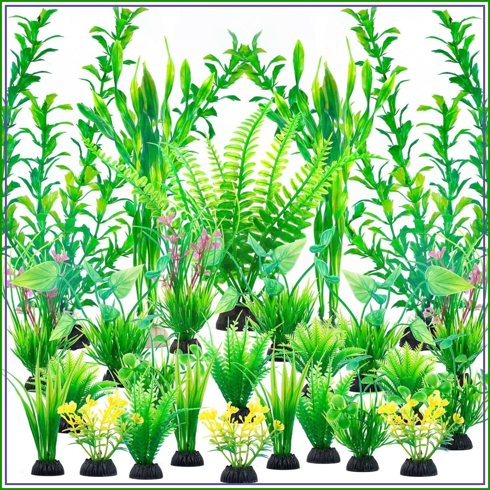 Planted Aquarium For Betta - 26 PCS Aquarium Artificial Green Plastic