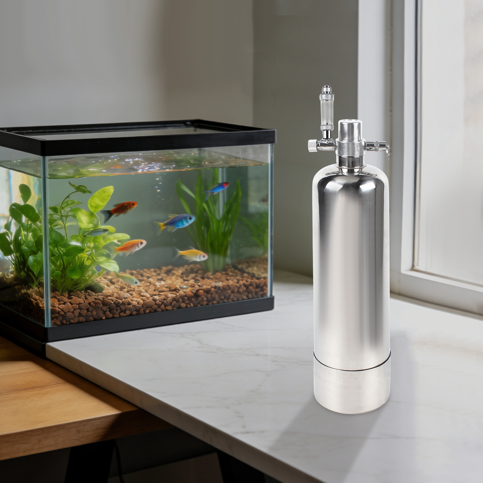 Planted Aquarium Kit - 2L/0.53Gal CO2 Generator Mechanism, Stainless Steel
