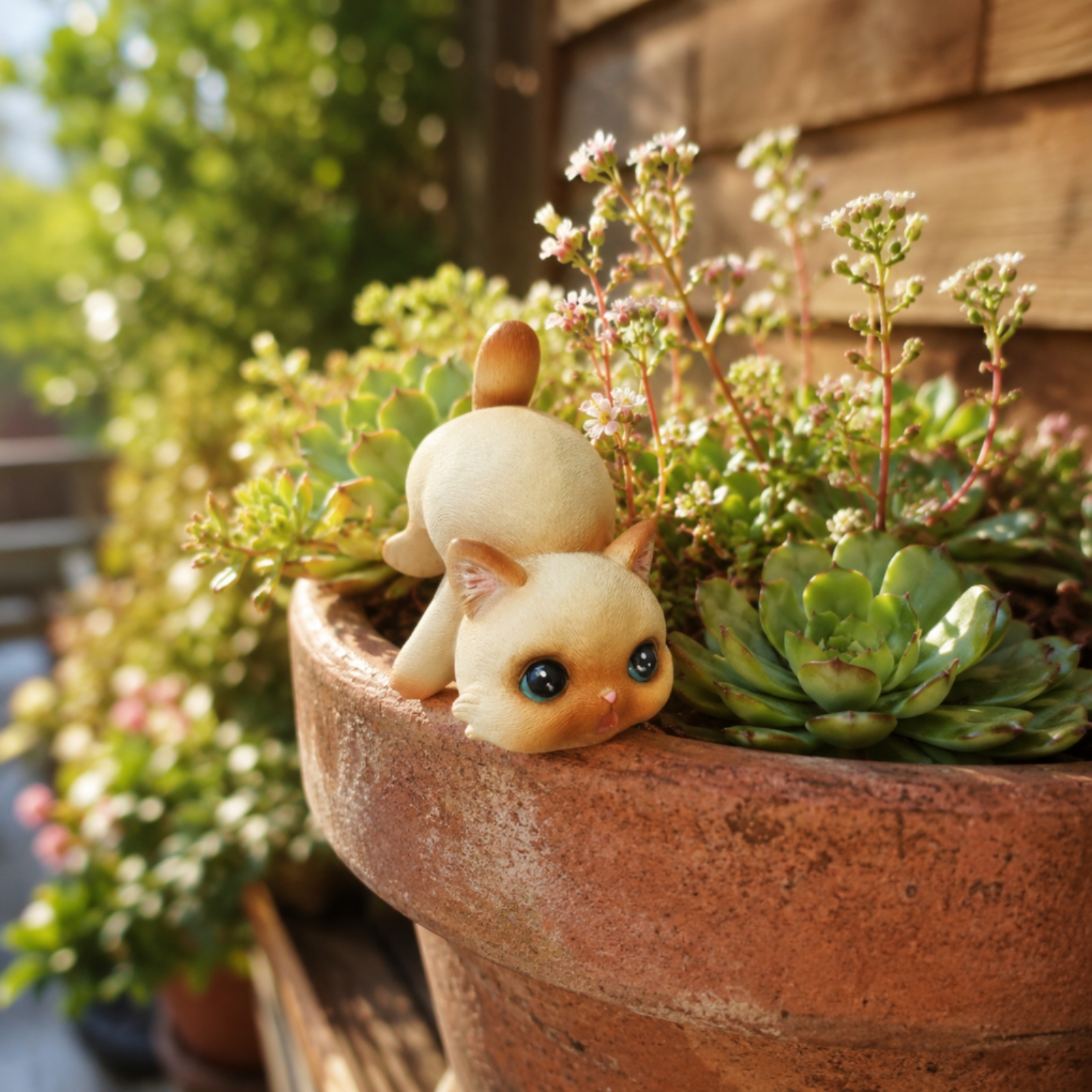 Planted Aquarium Models - Hanging Cat Figurine Resin Cat Planter