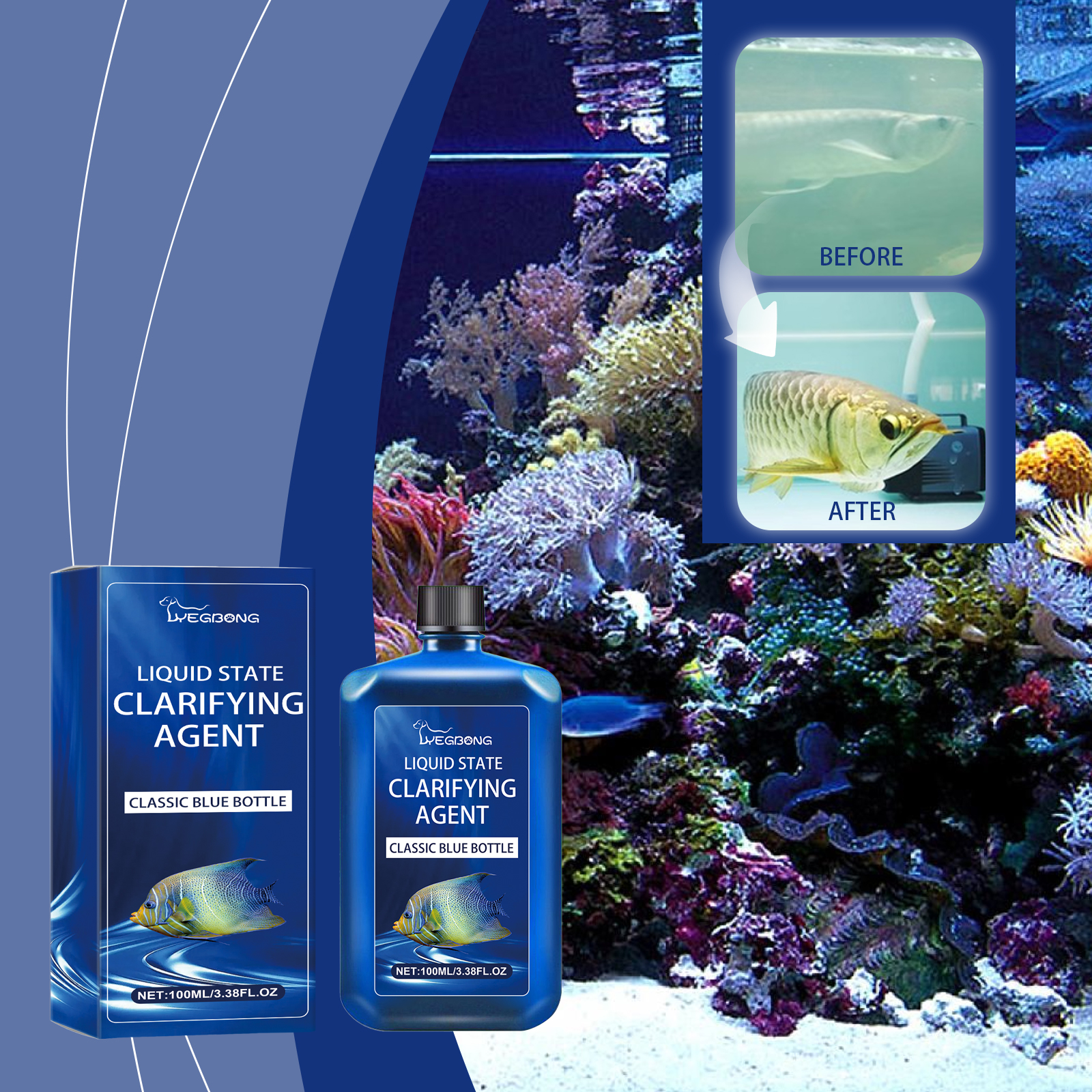Planted Aquarium Yellow Water - Aquarium Water Clarifier Agent Clear Algae