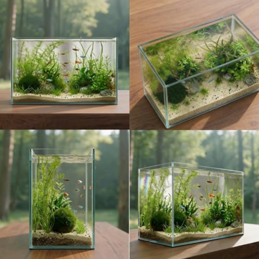 Glass Fish Tank Open-Back Lid  - Planted Aquarium For Betta recension och pris