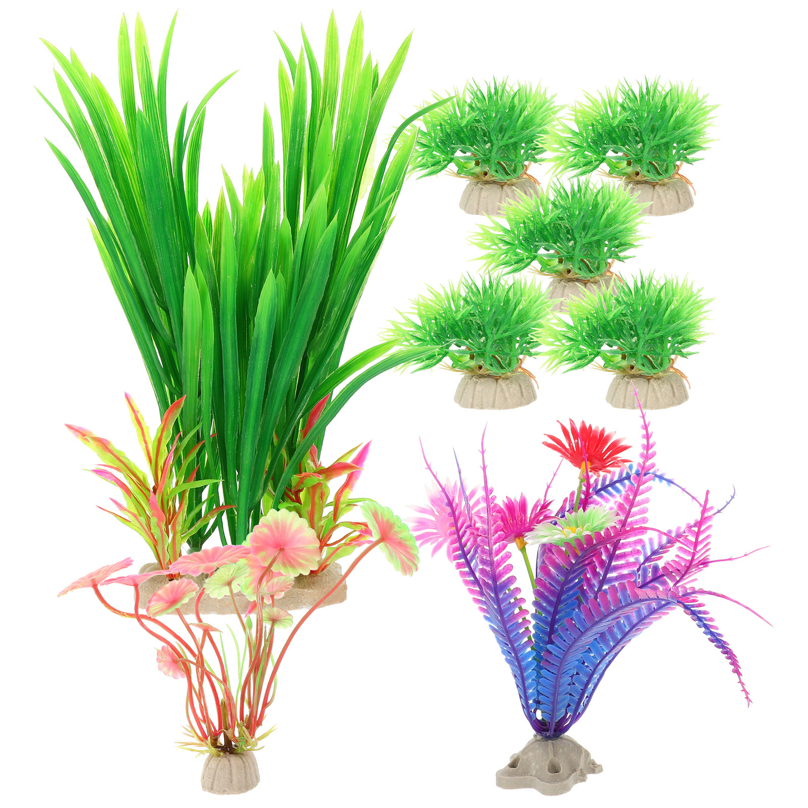 8Pcs Lifelike Plastic Aquatic  - Aquarium Planted Setup recension och pris